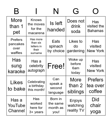 Online Teambuilding Bingo Card