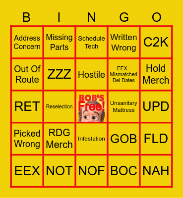 Day of Delivery BINGO! Bingo Card