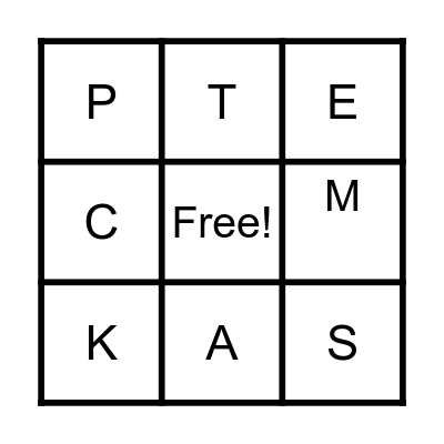 Alphabet 1 Bingo Card