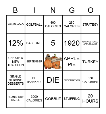 HEALTHY & HAPPY THANKSGIVING Bingo Card