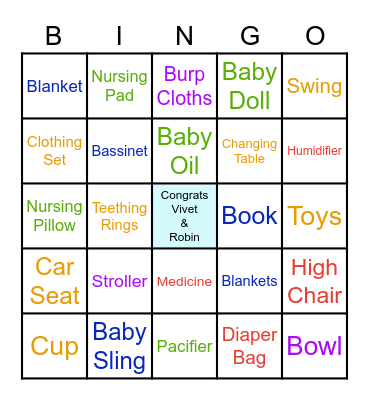 Baby Shower Bingo Card