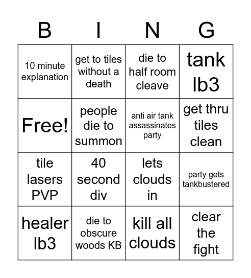 e9s Bingo Card