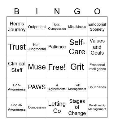 SARRP Bingo Card