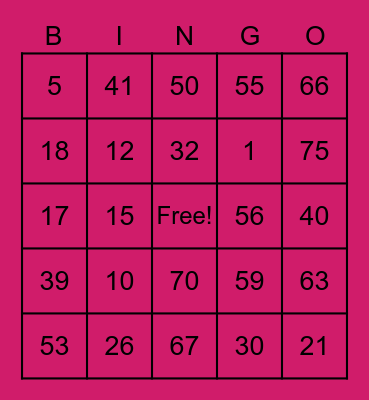 GEMMA'S BINGO Card