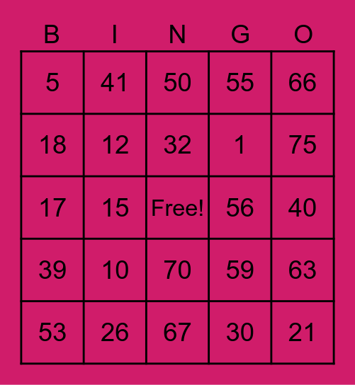 GEMMA'S BINGO Card