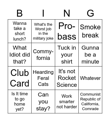 Hunting Bingo Card