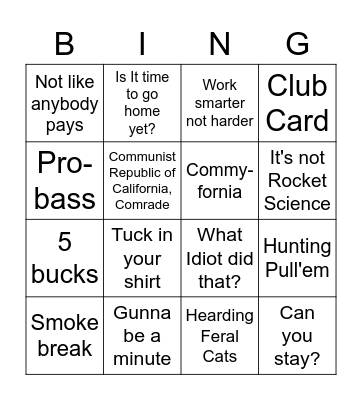 Hunting Bingo Card
