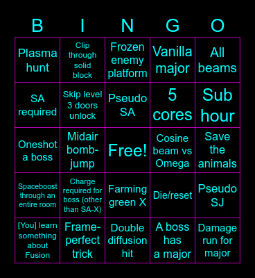 JaggerG's Fusion Rando Bing Bingo Card