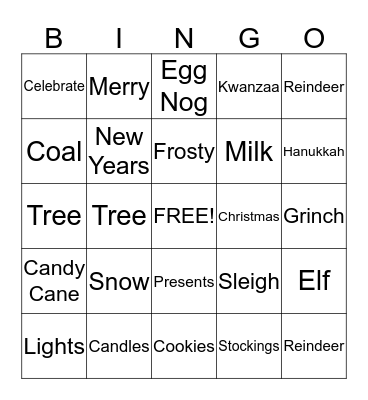 Holiday Bingo Card