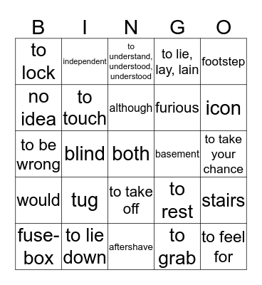 Vocabulary Bingo Card