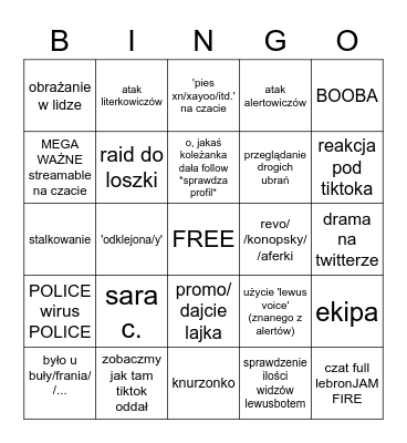 Lewus Bingo #1 Bingo Card