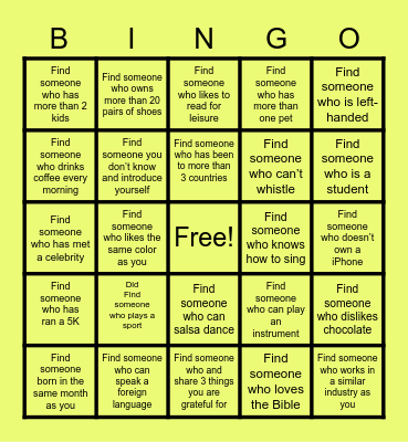 80s/90s Kickback Social Bingo Card