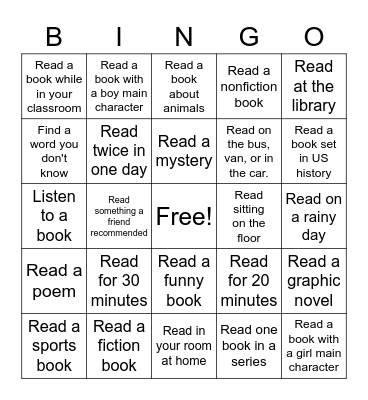 Teen Tober Library Bingo Card