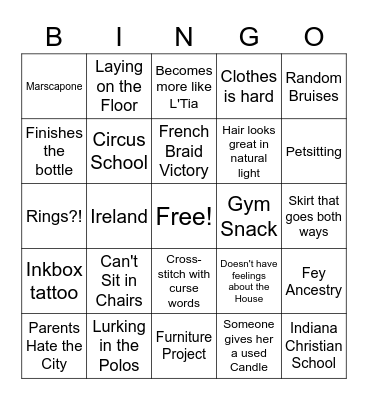 Erin Gautille Bingo Card