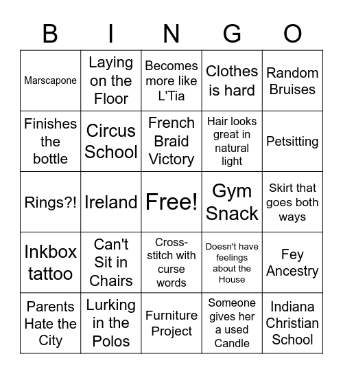 Erin Gautille Bingo Card