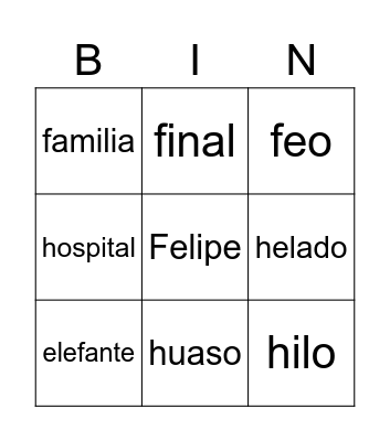 Bingo Card