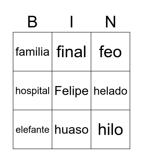 Bingo Card