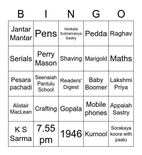 #KGK75 Bingo Card