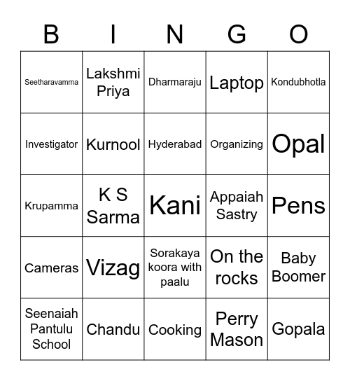 #KGK75 Bingo Card