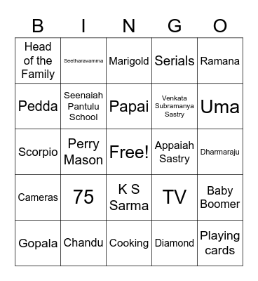 #KGK75 Bingo Card
