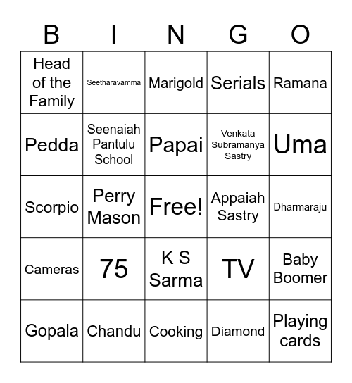 #KGK75 Bingo Card