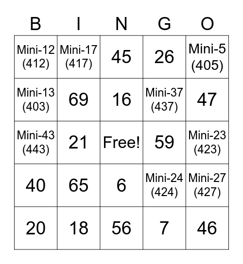 Late Bus Bingo! Bingo Card