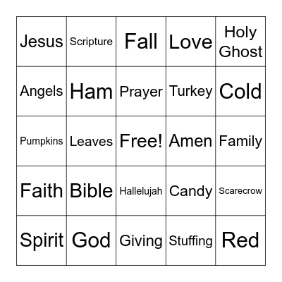 Service Bingo Card