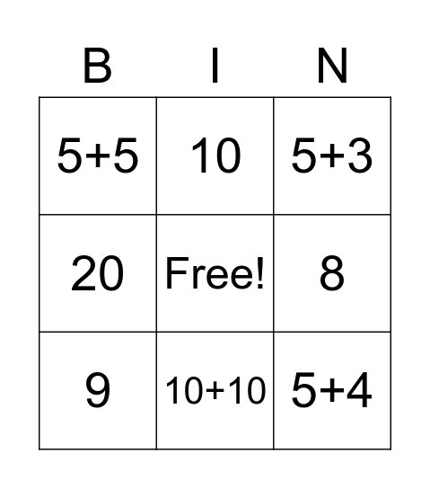 SQUARE Bingo Card