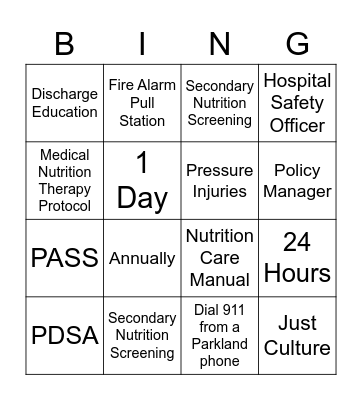 Survey Ready BINGO Card