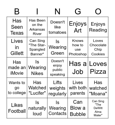 Find Someone Who... Bingo Card