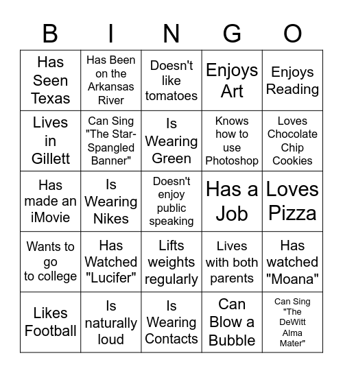 Find Someone Who... Bingo Card