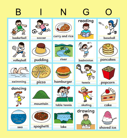 How was your summer vacation? Bingo Card