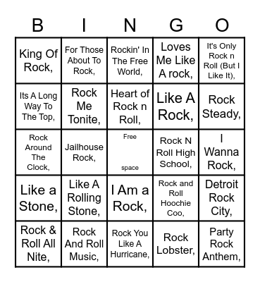 Rock-n-Bingo Card