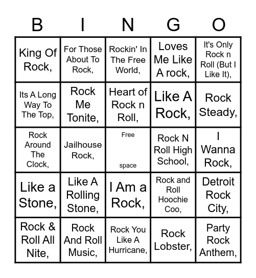 Rock-n-Bingo Card