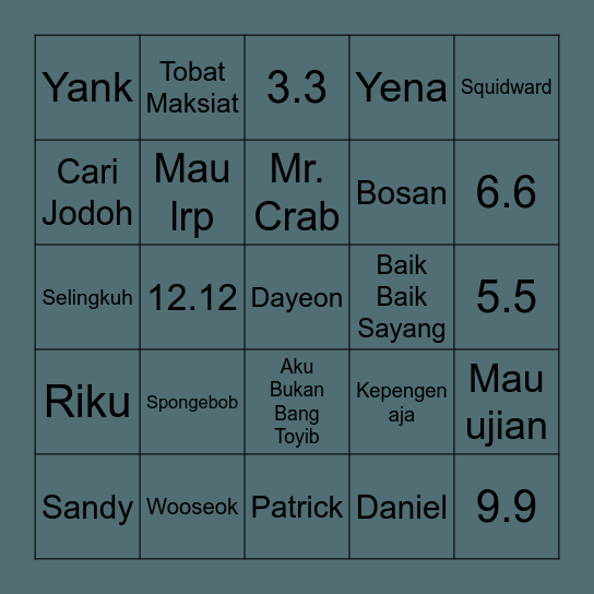 Junho! Bingo Card