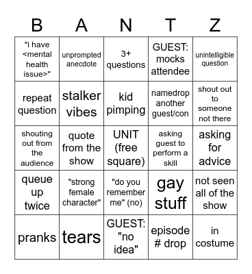 con panel bingo Card