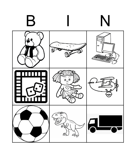 Toys Bingo Card