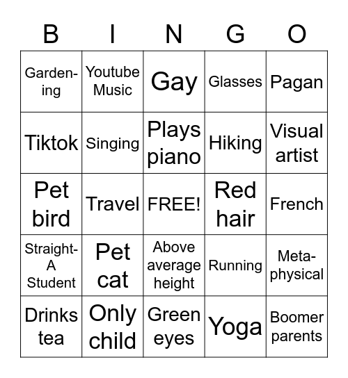 How much do you have in common with Martha? Bingo Card