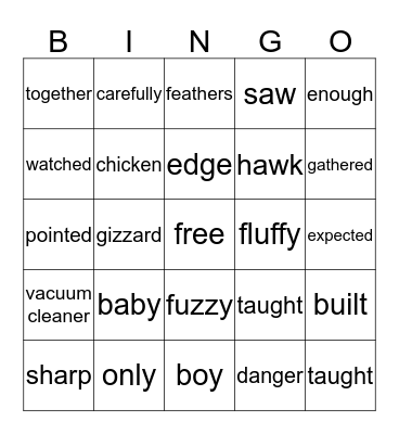 The Surprise Family Bingo Card