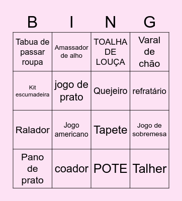 Chá de Cozinha da Karol Bingo Card