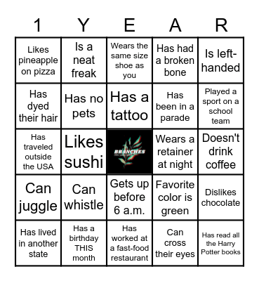 BRANCHES BIRTHDAY BINGO! Bingo Card
