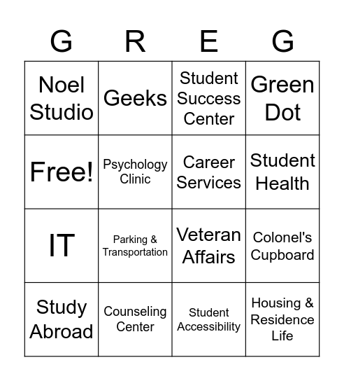 GPC BINGO 1 Bingo Card