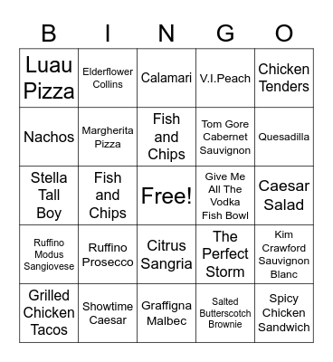 VIP Bingo Card