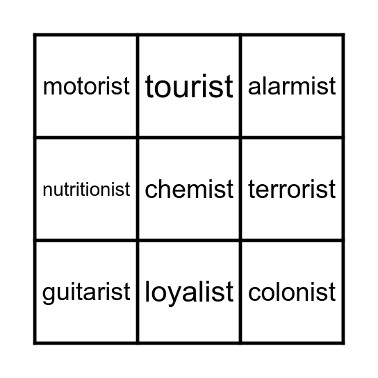 -ist BINGO Card