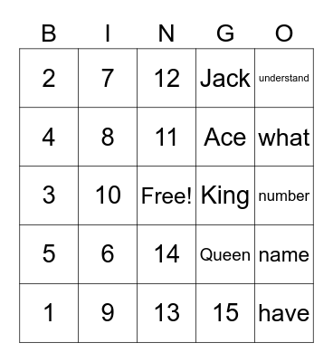 ASL Bingo Card