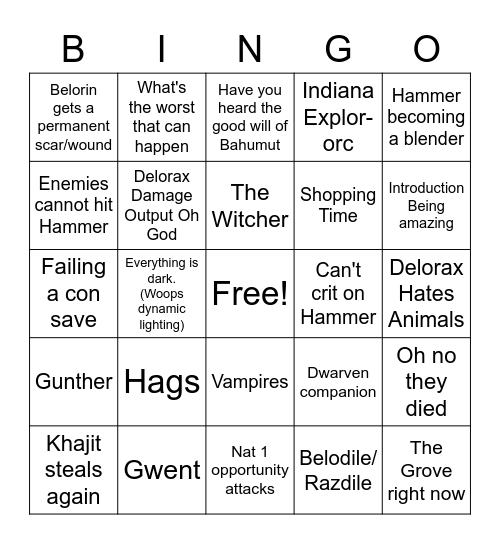 The Desert Path Bingo Card