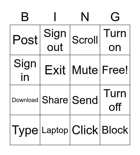 Technology! Bingo Card