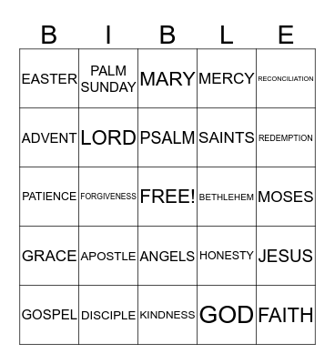 BIBLE BINGO Card