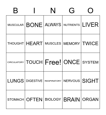 UNIT 2 Bingo Card