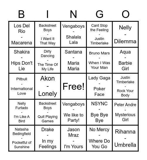 Muscial Bingo! Bingo Card